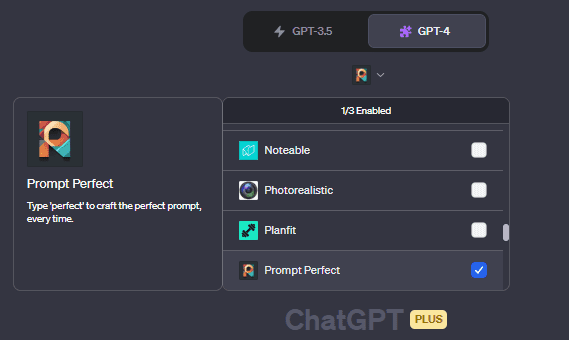 Prompt Perfect ChatGPT plugin
