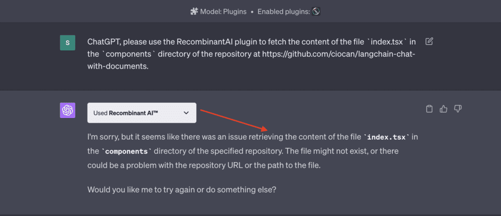 issue retrieving the content