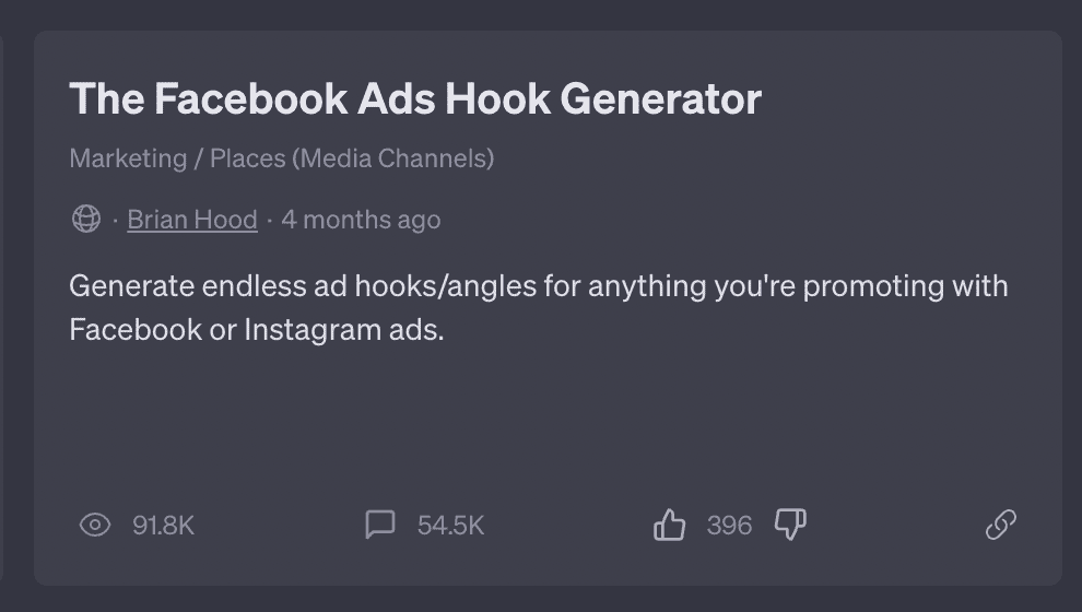 The Facebook Ads Hook Generator