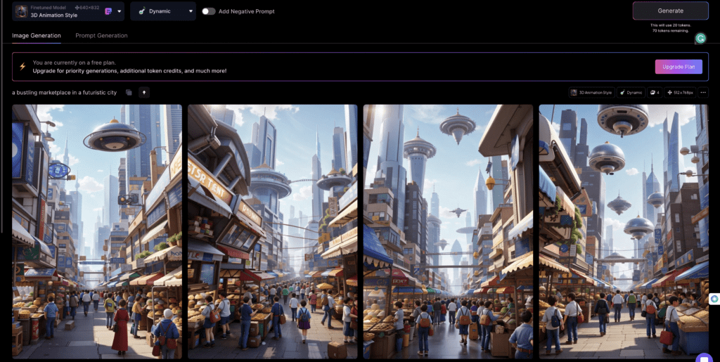 a bustling marketplace in a futuristic city