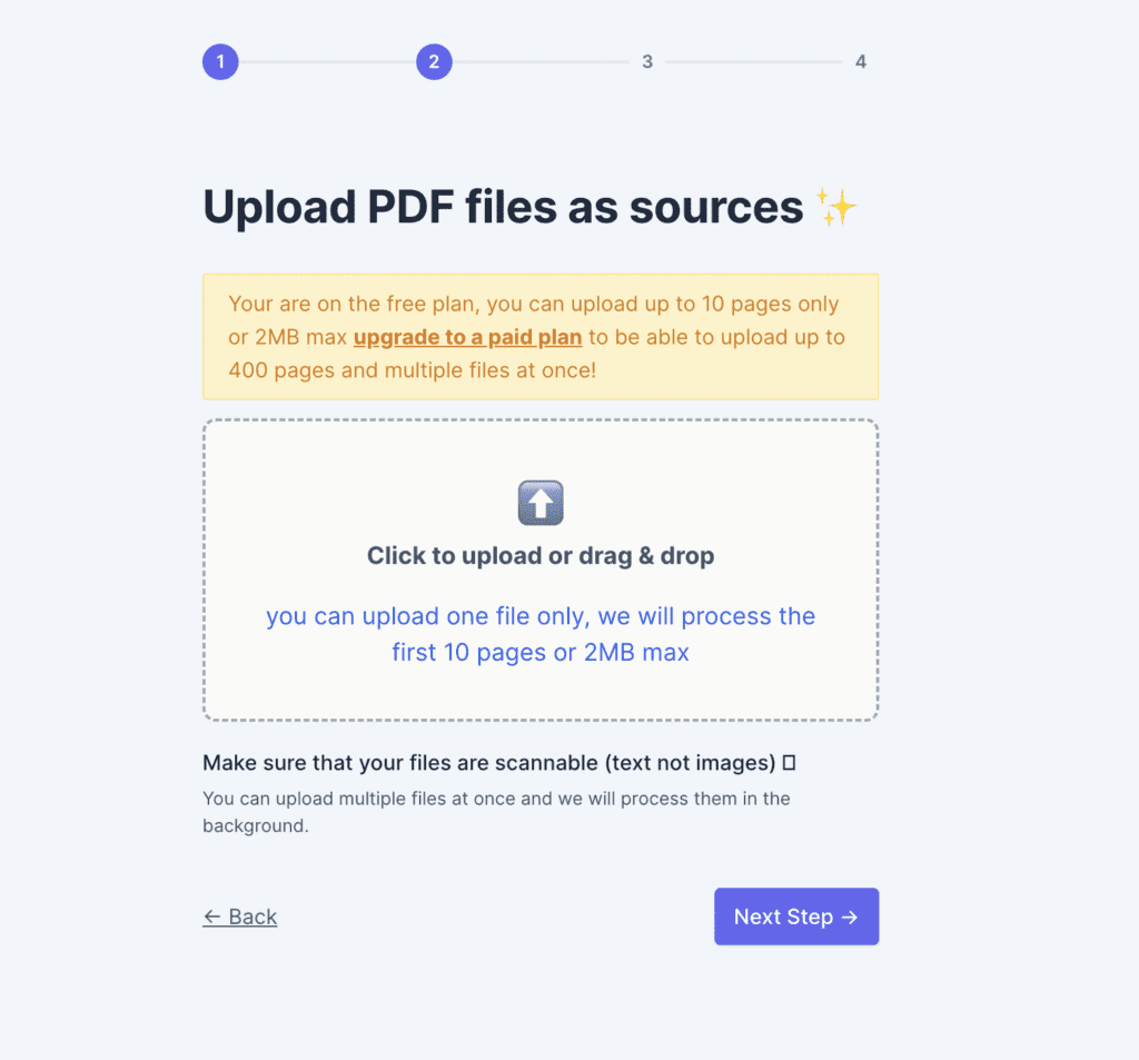 uploading a pdf to openchat 