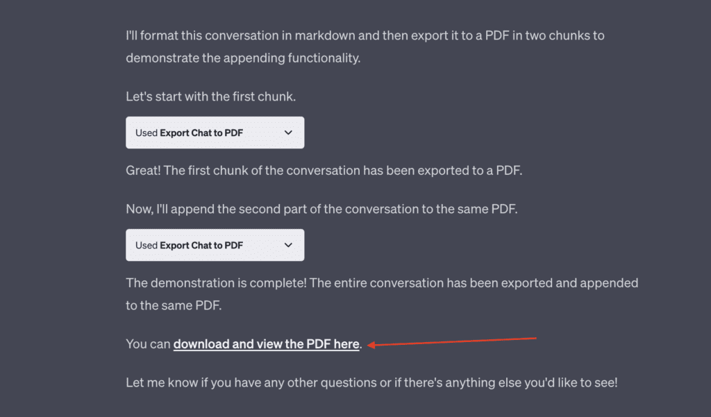 Export Chat to PDF