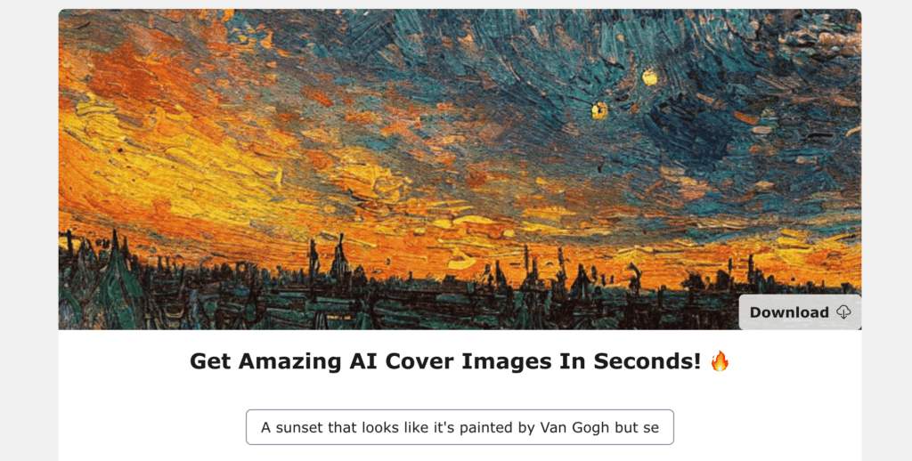 A sunset that looks like it's painted by Van Gogh but set in an alien world