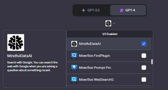 MindfulDataAI chatgpt plugin store, ChatGpt Plugins for Web Search and Data Scraping