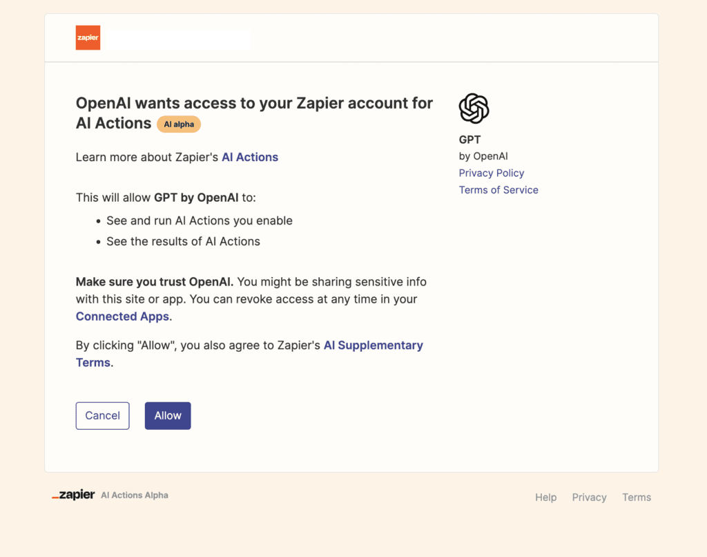  Authenticate OpenAI with Zapier