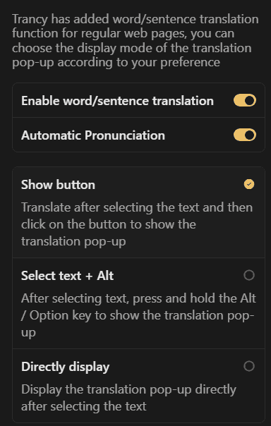 Word translation different features