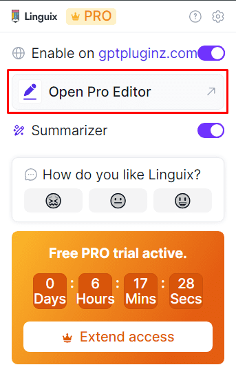Linguix Pro Editor